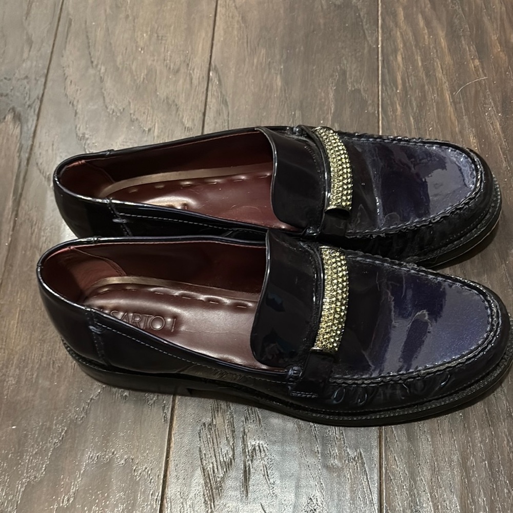 Sarto Navy Loafers with Accent